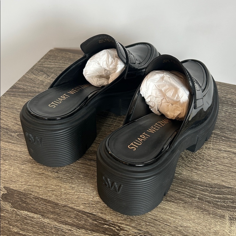 Stuart Weitzman SoHo Mule Loafer in Black NEW - Picture 8 of 13